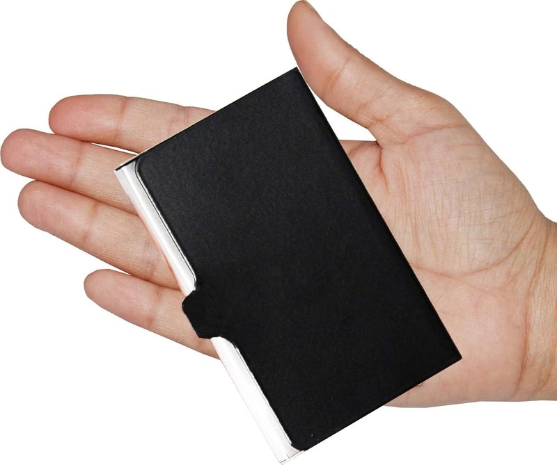 OFIXO Credit Card Holder Protector Stainless Steel Credit Card Wallet Slim Metal Credit Card Case for Women or Men (BLACK-1150) - Image 3