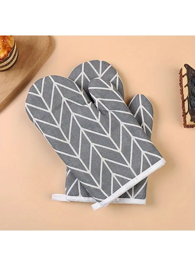 Gray Nordic Minimalist Kitchen Gloves Non Slip Grip Easy Clean Durable Nylon - Image 3