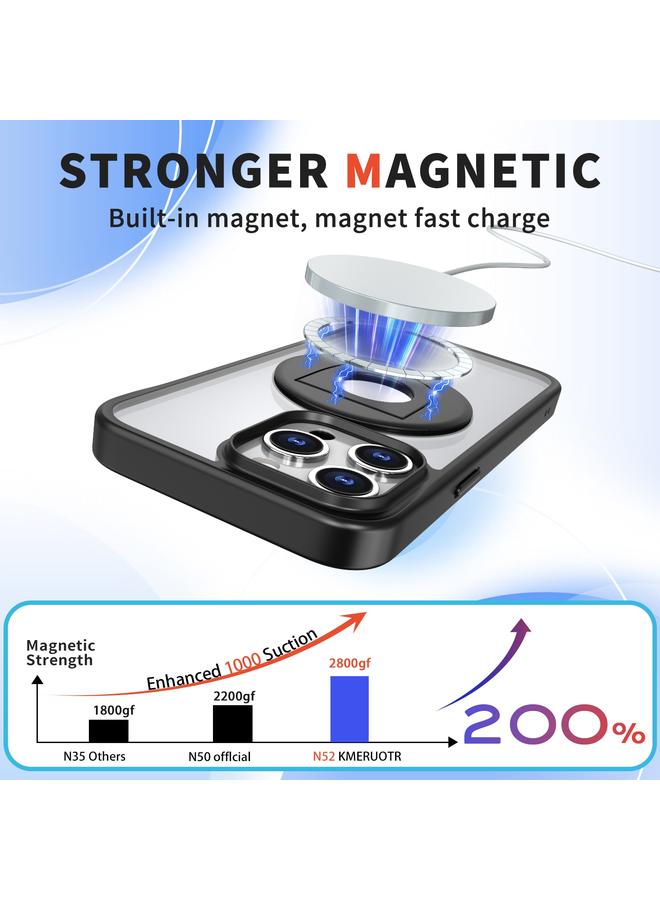 Zaboon Case For iPhone 13 Pro Max / 12 Pro Max Transparent U-Ring Holder MagSafe Magnetic Phone Case - Image 2