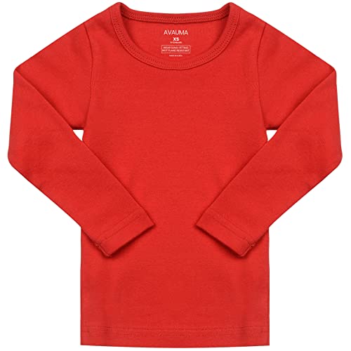 AVAUMA Baby Boys Girls Pajama Set Kids Toddler Snug fit Basic Cotton Sleepwear pjs for Daily (Red-2 JS) - Image 2