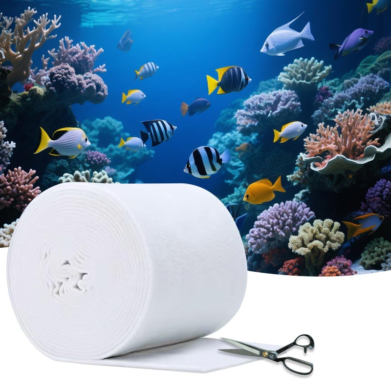 Demiwise Aquarium Polishing Filter Pad-Ultra Fine 50 Micron Filter Floss for Crystal Clear Water,Cut-to-Size Filter Media for Fish Tank,Safe for Fish/Reef/Turtles(24" x 36", 1 Pack) - Image 1
