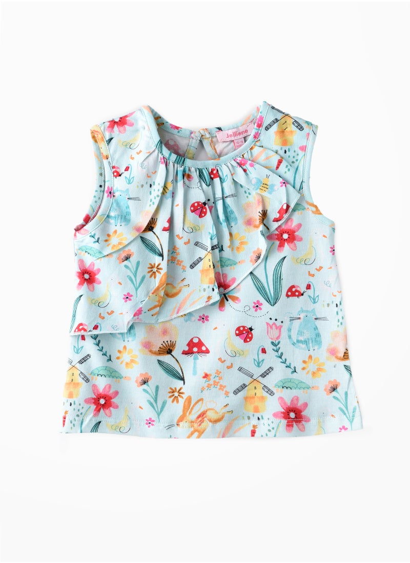 Jelliene Sunshine Squad: Girls' Comfy Cotton Tees Playful Prints & Summer Fun  - Image 1