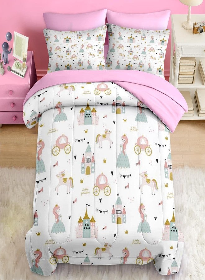 Pamnest Comforter Set Full Size, Happy Sweet Moon Horse 7 Pcs Bedding for Kids and Adults, Cute Purple Unicorn Bed Sheet Sets with Fitted Sheet 2 Pillowcases & 2 Shams for Bedroom Bed Decor - Image 1