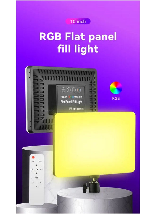 SHOPI - RGBW-LED panel Video fill light for photography RGB lamp Bicolor with remote control - Image 1