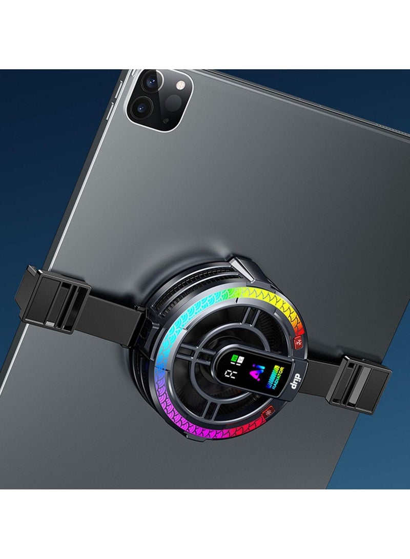 Drip Magnetic Phone Cooler for Gaming - Silent Mobile Phone Cooling Fan with LED Display and RGB Lighting - Universal Heatsink with Clip for iPhone/Android/Tablets Supports AI - Image 4