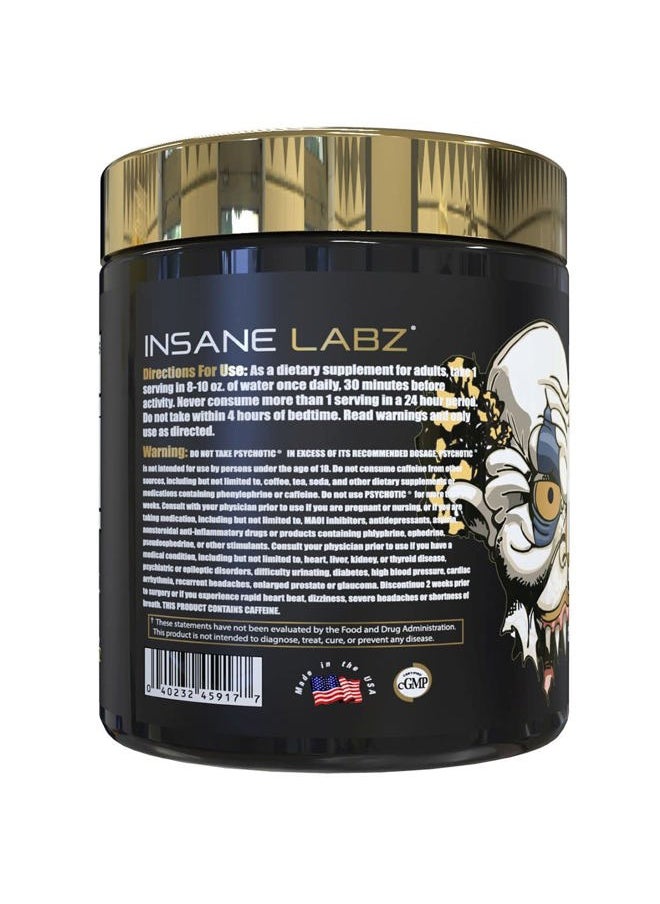 Insane labz Psychotic Gold, High Stimulant Pre Workout Powder, Extreme Lasting Energy Focus, Pumps and Endurance with Beta Alanine, DMAE Bitartrate, NO Booster (35 Servings, Gummy Candy)  - Image 3