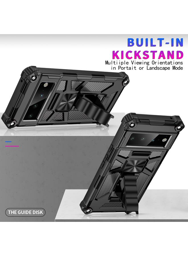 اس-توب جراب لهاتف Google Pixel 6 Pro Armor مقاوم للصدمات مصنوع من مادة TPU + PC المغناطيسية مع حامل - Image 4