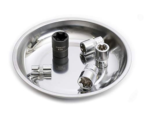 EHOMEA2Z Magnetic Bowl 6 Inch Stainless Steel Magnetic Parts Tray for Screws Nuts Bolts Sockets and Small Tools Magnetic Screw Tray for Garage Workshop Construction and Automotive Repair 1 Pc - Image 1