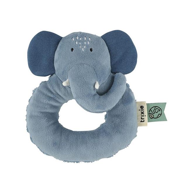 Trixie Mrs. Elephant Rattle, Soft, Easy To Hold, Lightweight, 3 Months+, 11 x 4 x 14 cm - Blue - Image 1