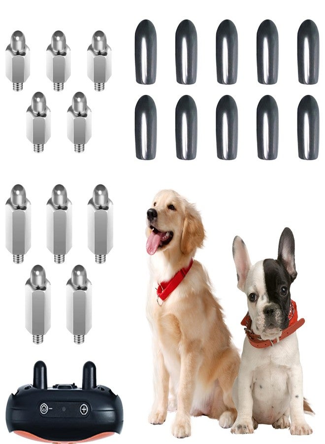 QoTang 20 PCS Extra Contact Points Replacement Part for Dog Training Collars Dog Shock Collar Replacement Prongs with Rubber Tips Extra Silicone Covers for Pet Training Collar Replacement Parts (10 Pairs) - Image 1