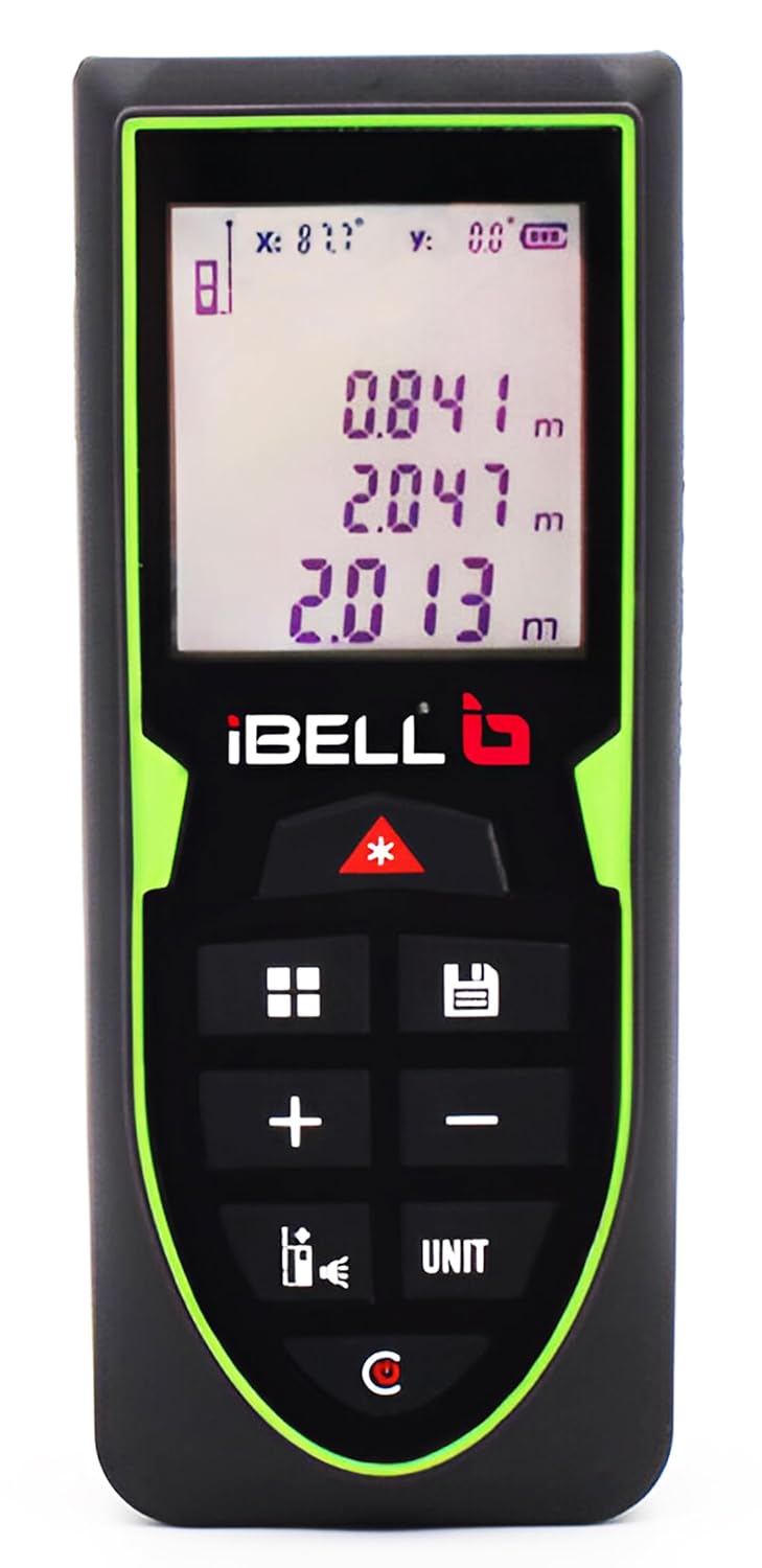 iBELL DM7003 Outdoor Laser Distance Meter 70M230ft Pythagorean Mode AreaVolume MeasurementBacklit LCD Mute Mode - Image 1