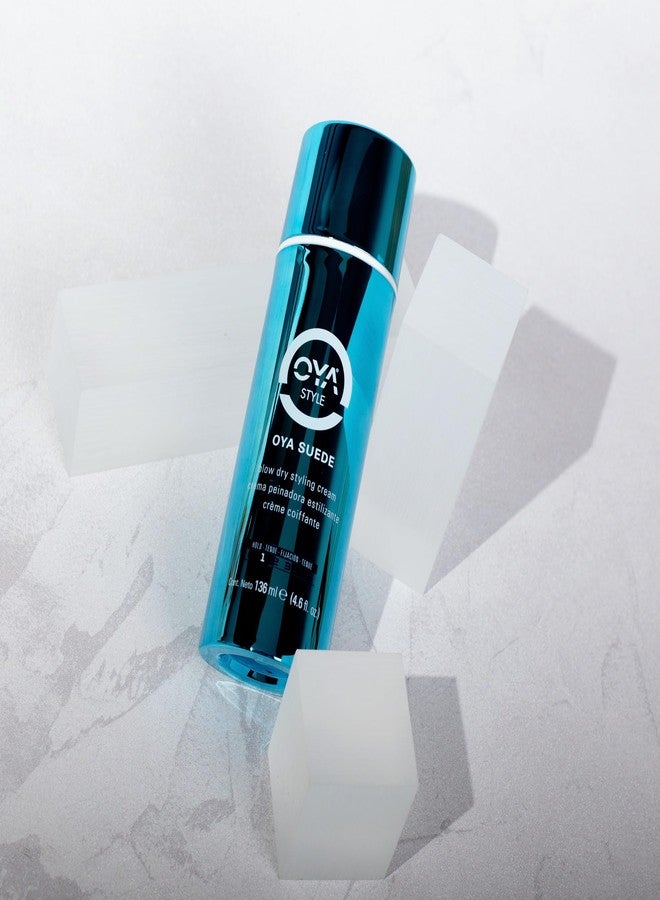 OYA Suede Blow Dry Hair Styling Cream - Versatile Lightweight Formula for Smooth, Polished & Volumized Finish - Salon Quality Jojoba Based Hydrating and Nourishing Hair Define & Defrizz - 4.6 Fl Oz - Image 3