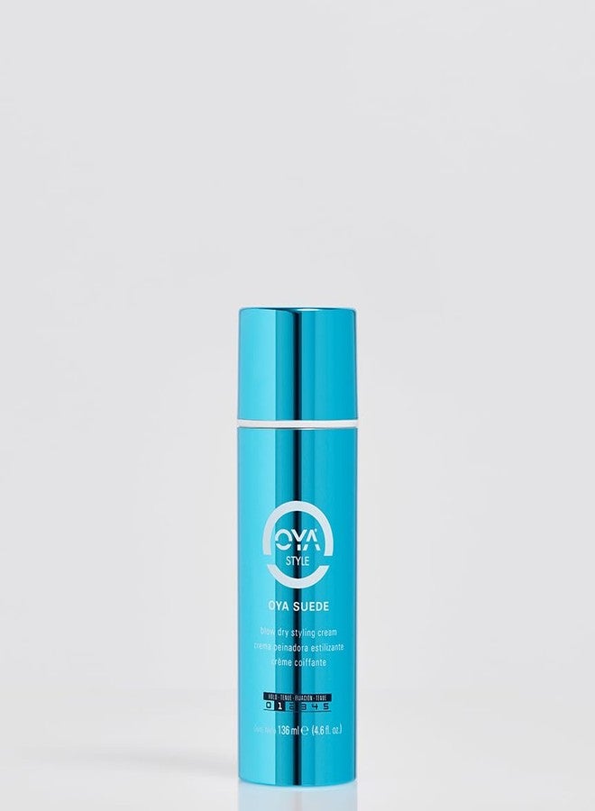 OYA Suede Blow Dry Hair Styling Cream - Versatile Lightweight Formula for Smooth, Polished & Volumized Finish - Salon Quality Jojoba Based Hydrating and Nourishing Hair Define & Defrizz - 4.6 Fl Oz - Image 1