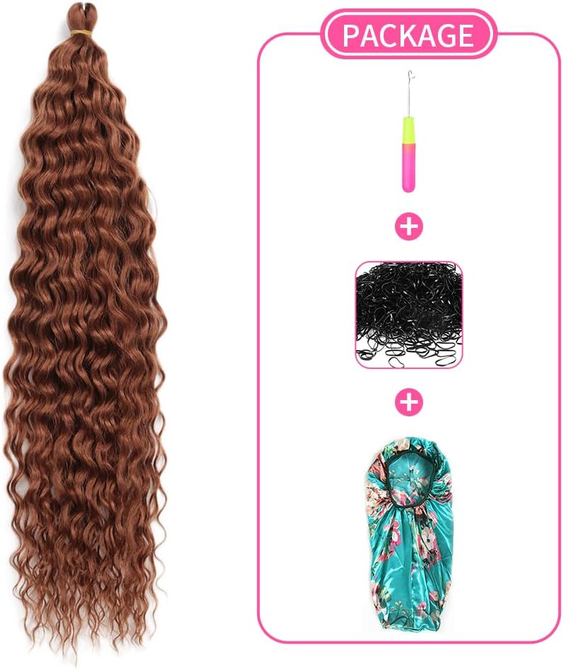 DSOAR 26 Inch 3 Packs Deep Twist Crochet Hair Crochet Braids Bohemian Curly Ocean Wave Hair Bundles Deep Wave Synthetic Hair Extensions for Women Girls - Image 4