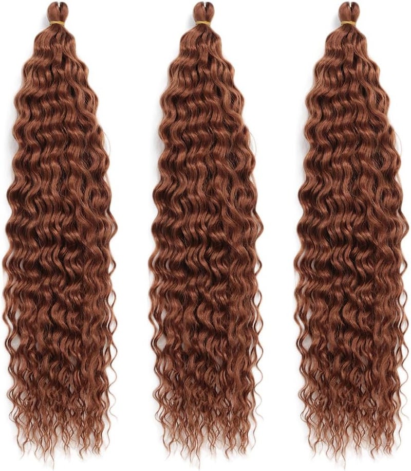 DSOAR 26 Inch 3 Packs Deep Twist Crochet Hair Crochet Braids Bohemian Curly Ocean Wave Hair Bundles Deep Wave Synthetic Hair Extensions for Women Girls - Image 2