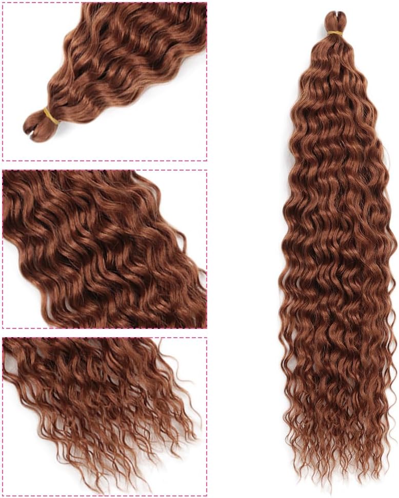 DSOAR 26 Inch 3 Packs Deep Twist Crochet Hair Crochet Braids Bohemian Curly Ocean Wave Hair Bundles Deep Wave Synthetic Hair Extensions for Women Girls - Image 3
