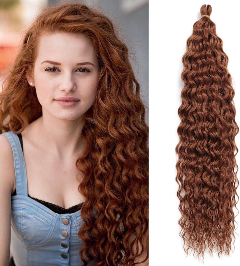 DSOAR 26 Inch 3 Packs Deep Twist Crochet Hair Crochet Braids Bohemian Curly Ocean Wave Hair Bundles Deep Wave Synthetic Hair Extensions for Women Girls - Image 1