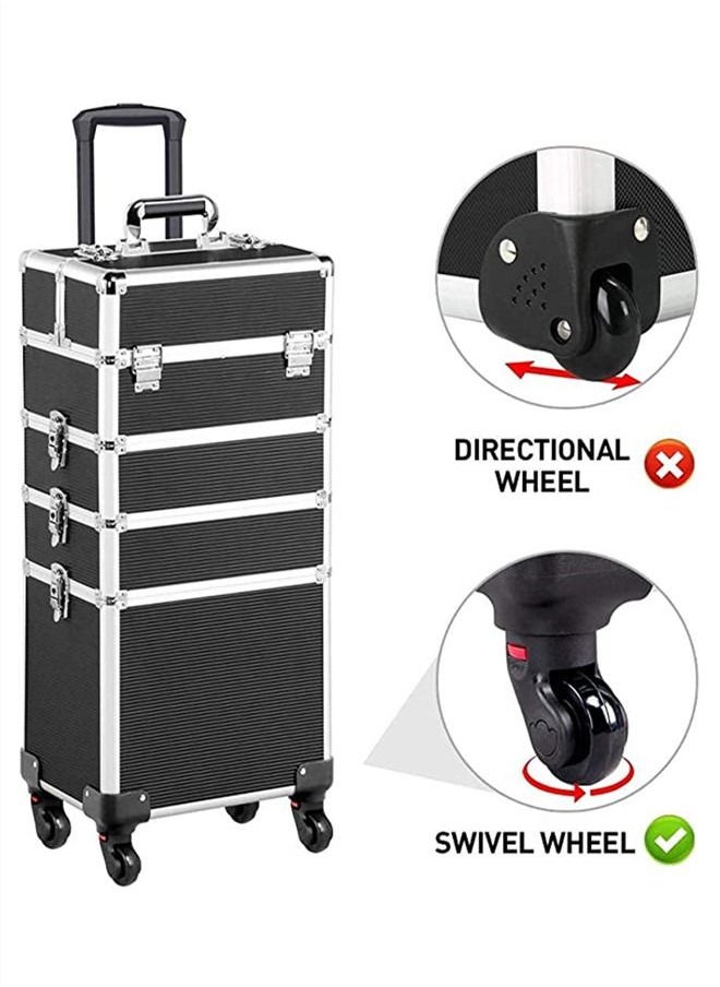 Generic - Four-layer Professional Trolley Makeup Box  Large Capacity Multi-layer Vanity Case With 4 Wheels - Image 1