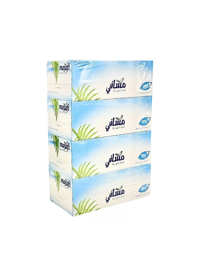 Masafi Masafi Pure Soft White Facial Tissue Paper 170 sheets X 2ply Skin Care Facial Tissue- 4pcs  - Image 2
