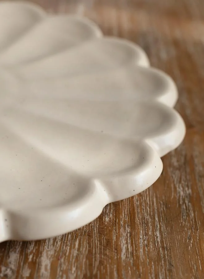 Curate Home Zahra Flower Shaped Ceramic Serving Platter