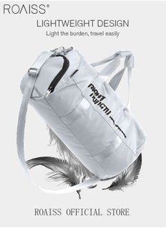 roaiss Large Duffel Bag Gym Bag Travel Luggage Independent Shoe Compartment Dry and Wet Separation Foldable Storage Bag Pouch Tote Bag Waterproof Clothing Storage Folding Bag  - Image 4