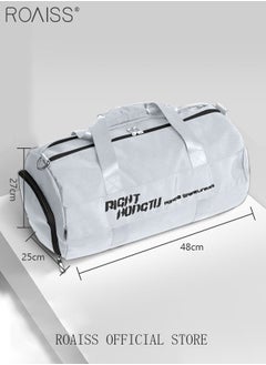 roaiss Large Duffel Bag Gym Bag Travel Luggage Independent Shoe Compartment Dry and Wet Separation Foldable Storage Bag Pouch Tote Bag Waterproof Clothing Storage Folding Bag  - Image 5