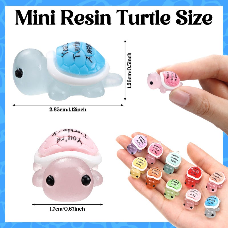 Simgoing 50 Pcs Mini Resin Turtles Emotional Tortoise Positive Funny Turtle Gifts Small Resin Toy Figures for Graduation Appreciation Employee Gifts - Image 3