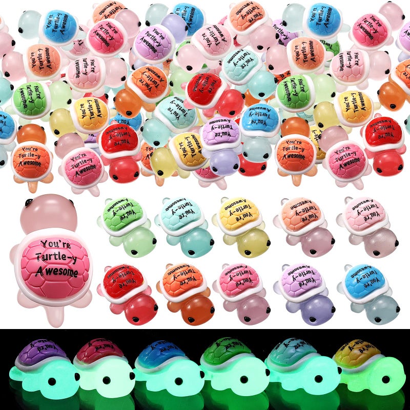 Simgoing 50 Pcs Mini Resin Turtles Emotional Tortoise Positive Funny Turtle Gifts Small Resin Toy Figures for Graduation Appreciation Employee Gifts - Image 1