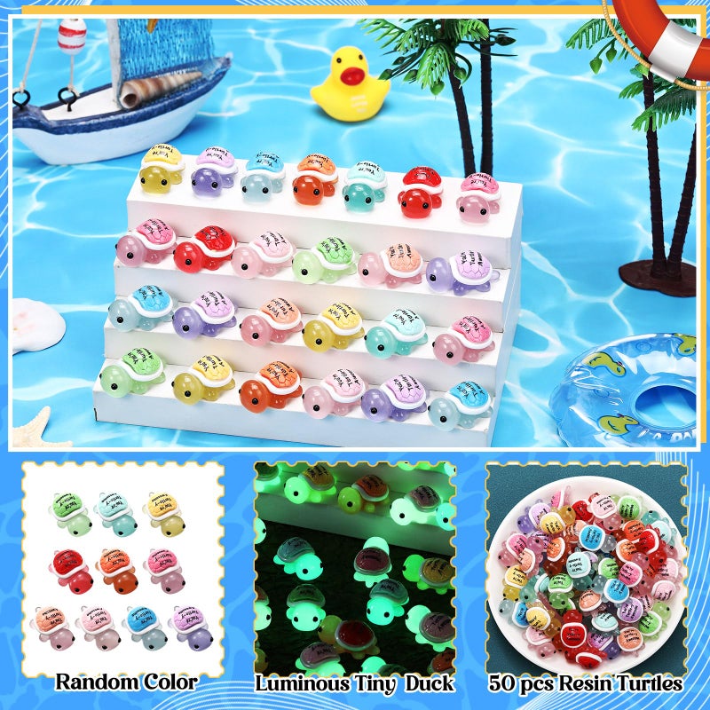 Simgoing 50 Pcs Mini Resin Turtles Emotional Tortoise Positive Funny Turtle Gifts Small Resin Toy Figures for Graduation Appreciation Employee Gifts - Image 2