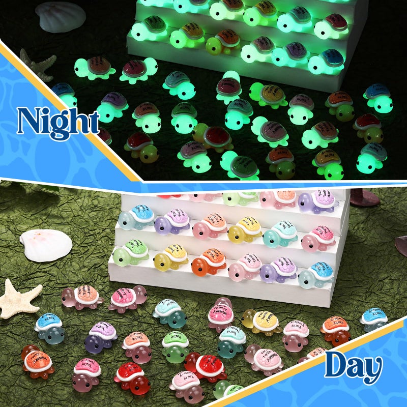 Simgoing 50 Pcs Mini Resin Turtles Emotional Tortoise Positive Funny Turtle Gifts Small Resin Toy Figures for Graduation Appreciation Employee Gifts - Image 4