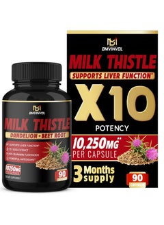 BMVINVOL (3 Months Supply) Milk Thistle Capsules 10250 mg - Supports Healthy Liver Function - High Potency with Beet Root, Cissus, Punarnava  - Image 1