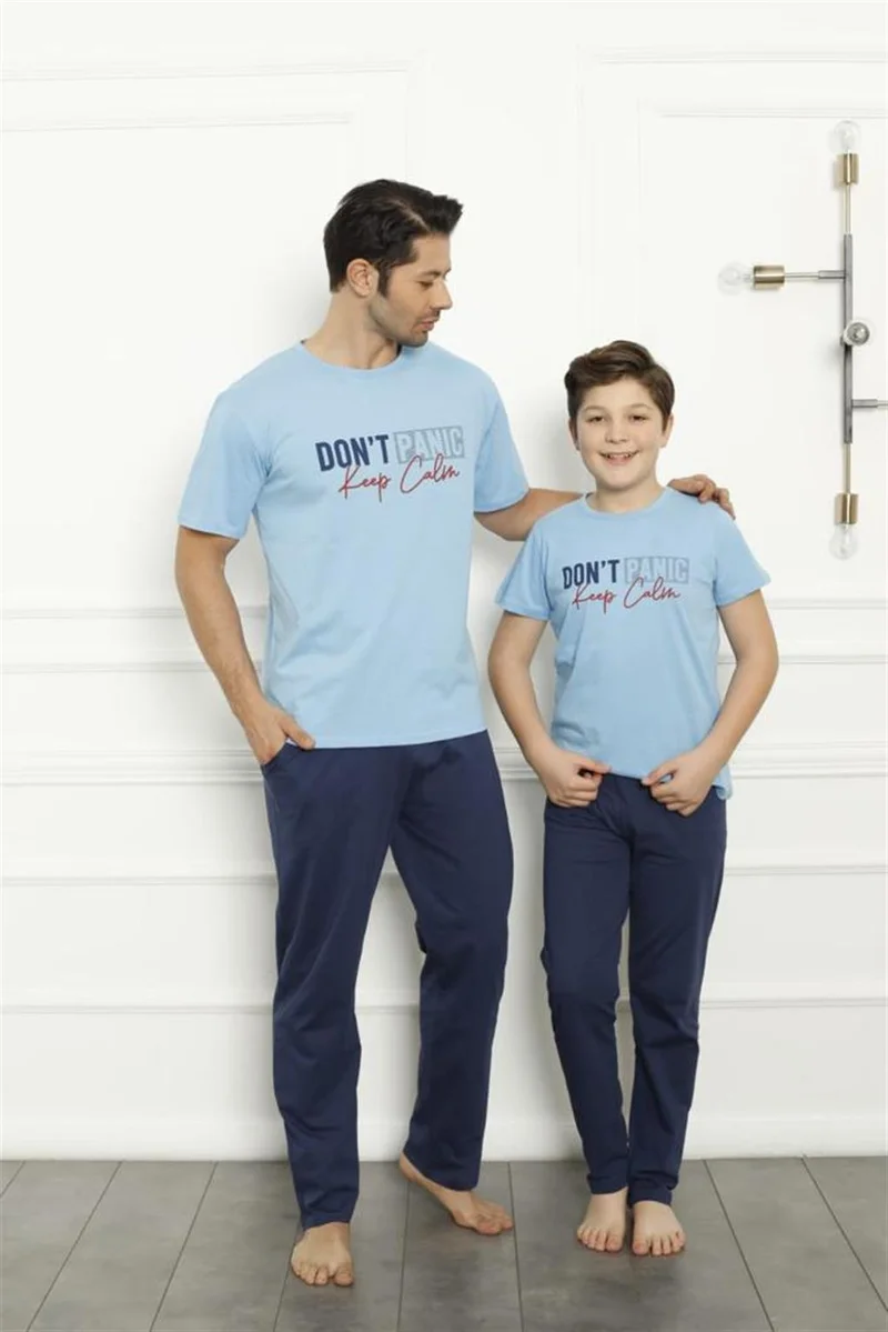 اكبينيز Father Son Blue Family Pajamas Set Sold Separately 50102