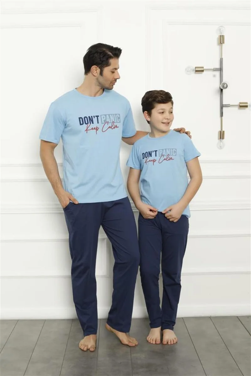 اكبينيز Father Son Blue Family Pajamas Set Sold Separately 50102