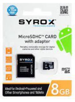 Syrox Mc8 8gb Memory Card with Microsd Adapter 
