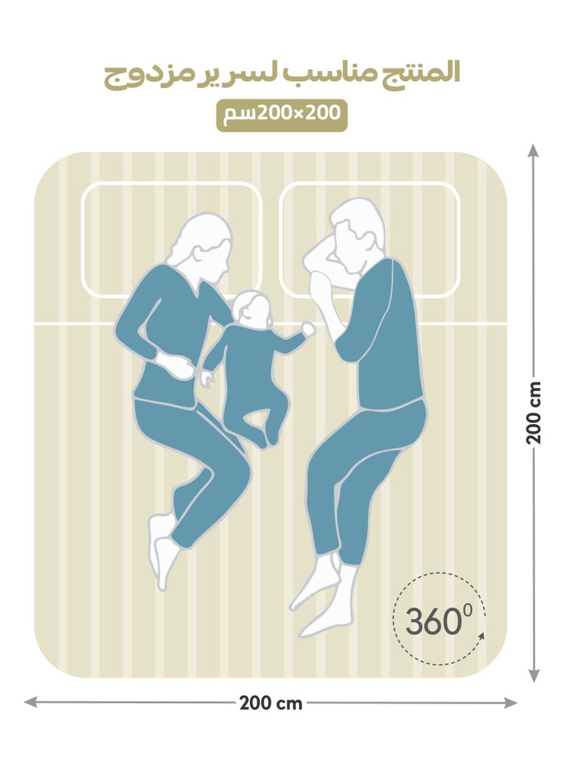 Donetella 3-Piece Striped Bedding Set – Super King Fitted Sheet 200x200+35 cm with All-Around Elastic & 2 Matching Pillowcases - Image 3