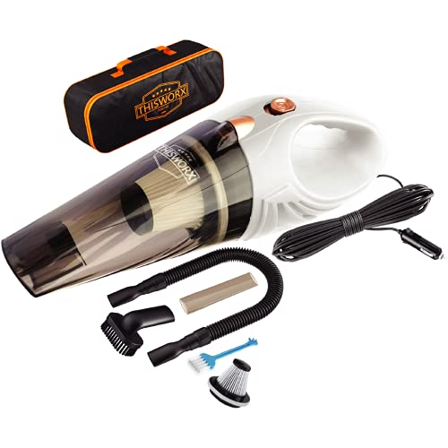 Power Practical ThisWorx Car Vacuum Cleaner - Portable Handheld Mini Vacuum Cleaner W/ 16ft Cord, Bag, & Attachments - Small Vacuum for Car, RV, Boats, Travel - Image 1