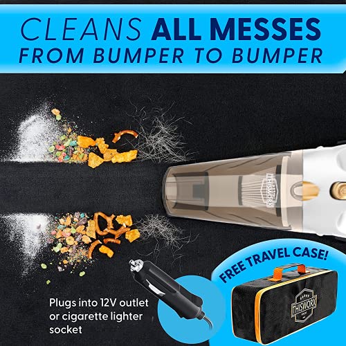 Power Practical ThisWorx Car Vacuum Cleaner - Portable Handheld Mini Vacuum Cleaner W/ 16ft Cord, Bag, & Attachments - Small Vacuum for Car, RV, Boats, Travel - Image 2