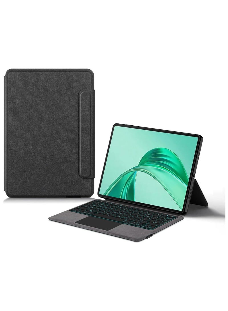 عام حافظة لوحة المفاتيح المتوافقة مع جهاز Honor Pad X8a بحجم 11 بوصة 2024، تحتوي على لوحة مفاتيح خلفية قابلة للفصل بإضاءة، وميزة دعم بزاوية متعددة، بالإضافة إلى غلاف جلدي لجهاز Honor Pad X8a. - Image 1