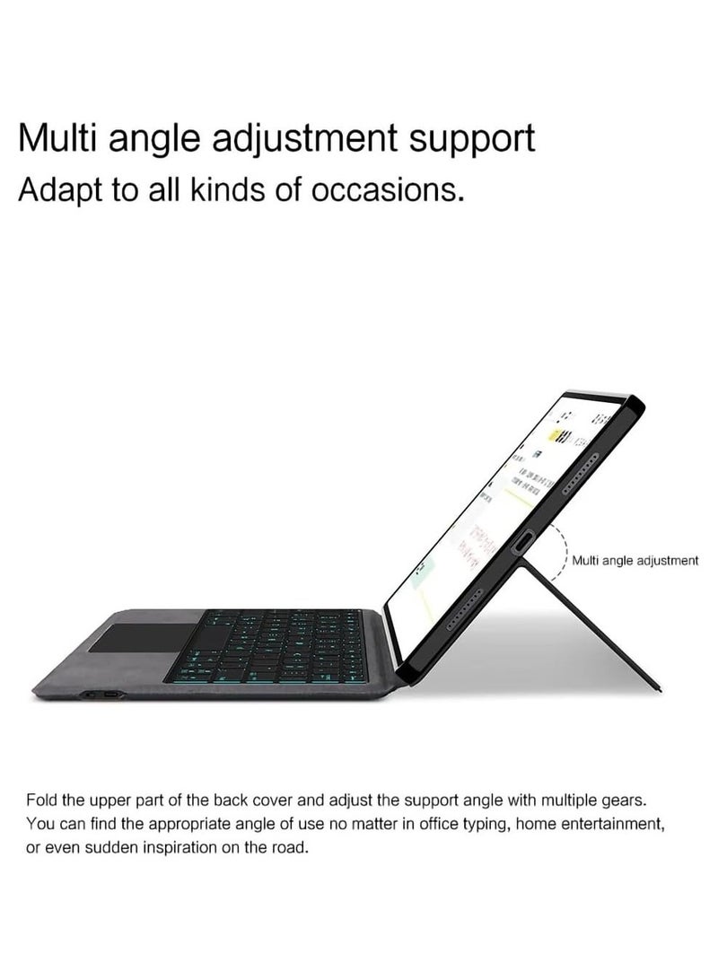 عام حافظة لوحة المفاتيح المتوافقة مع جهاز Honor Pad X8a بحجم 11 بوصة 2024، تحتوي على لوحة مفاتيح خلفية قابلة للفصل بإضاءة، وميزة دعم بزاوية متعددة، بالإضافة إلى غلاف جلدي لجهاز Honor Pad X8a. - Image 4