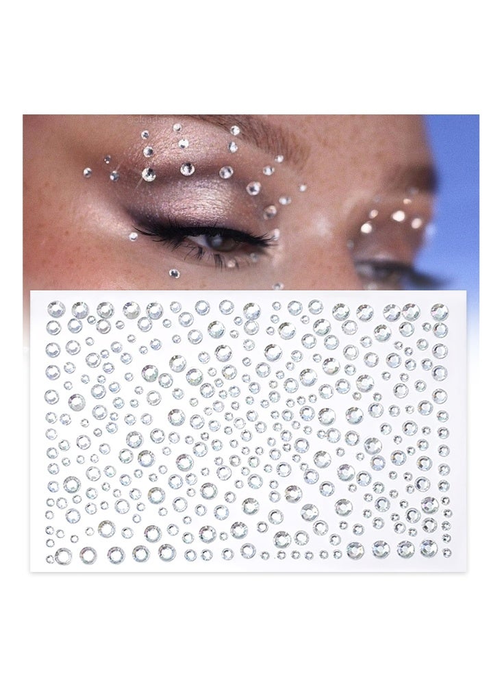 Coco 2 Pieces Self-Adhesive Rhinestone And Pearl Stickers Face Gems For Makeup Eye Jewelry Sticks Rainbow And Clear Rhinestone Sparkling Diamond Stickers Nail Art DIY Craft Party Carnival Accessories（3 mm, 4 mm, 5 mm, 6 mm）650 Pieces - Image 3