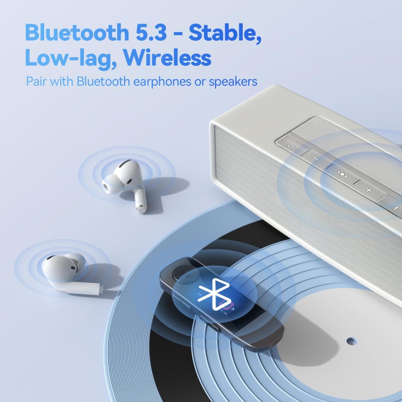 AGPtek مشغل MP3 USB سعة 64 جيجابايت مع بلوتوث، AGPTEK U5PL 2 في 1 نوع-C و USB مشغل موسيقى مع مشبك، راديو FM، تسجيل، دعم اتصال الهاتف المحمول - Image 5