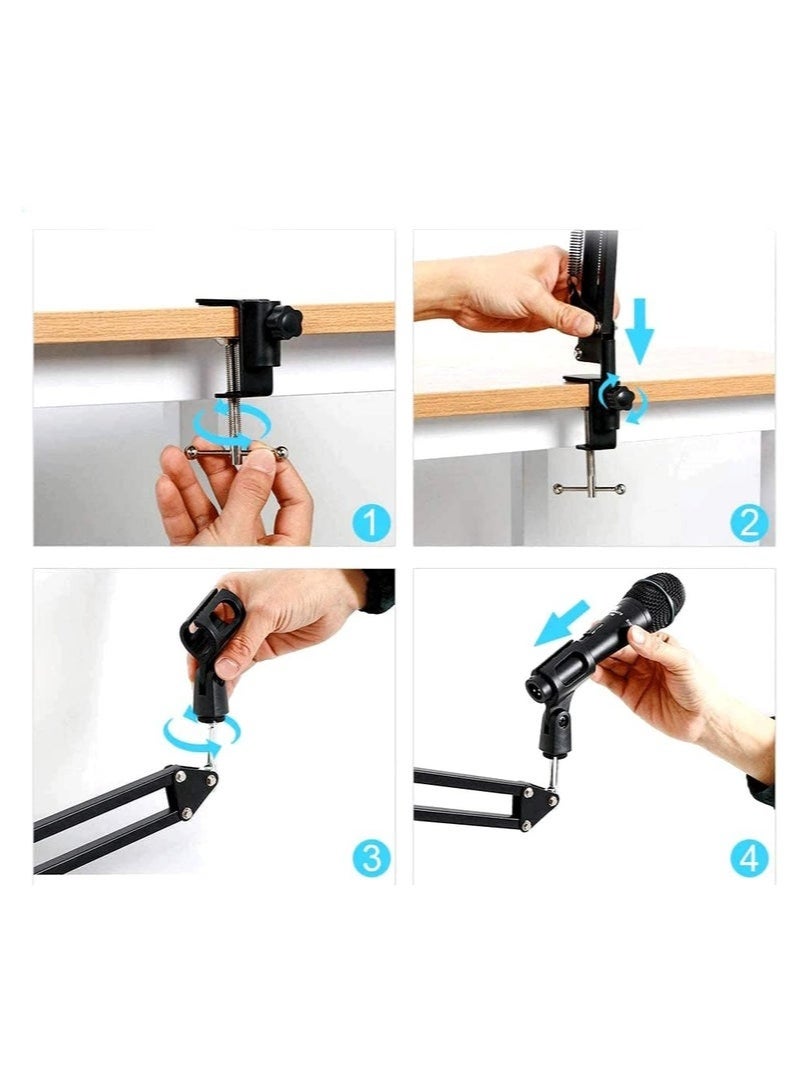Lynacz Original Foldable 360° Rotatable Microphone Arm Desk Mount for Gaming Podcasting Studio Recording - Image 4