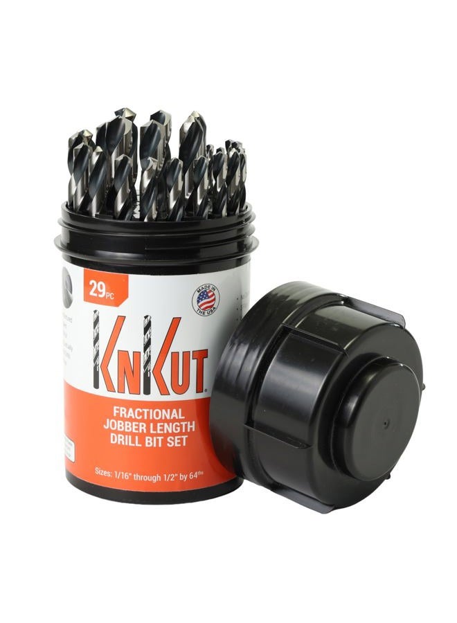 KnKut 29KK5DB Jobber Set for 1/16-Inch to 1/2-Inch by 64ths Drill Buddy, 29-Piece - Image 1