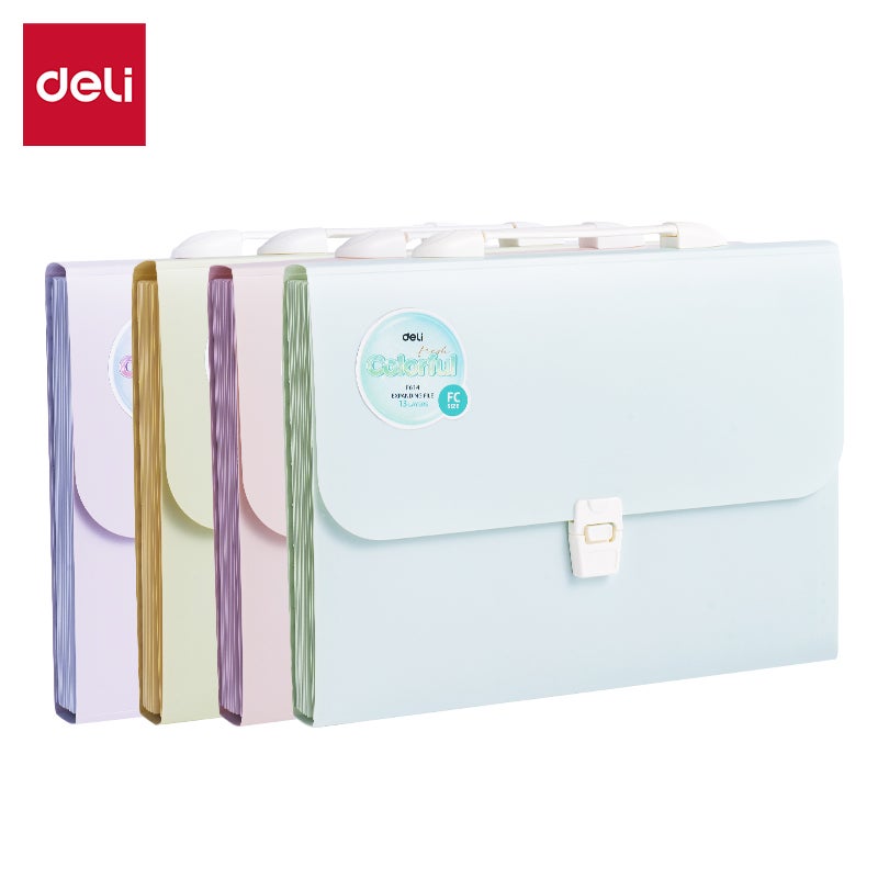 Deli EF614 Expanding File, FC-13P, Assorted - Image 1