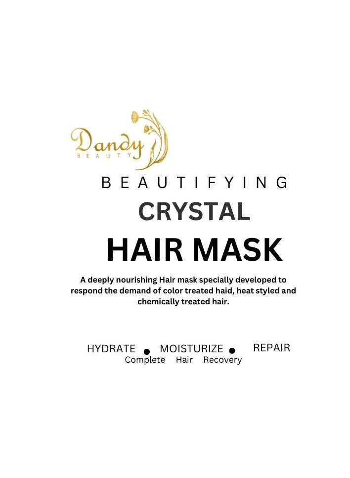 Dandy Beauty Hair Mask CRYSTAL 1000g Deep Conditioning and Repair Treatment for Smooth, Hydrated Hair, Complete hair recovery - Image 2