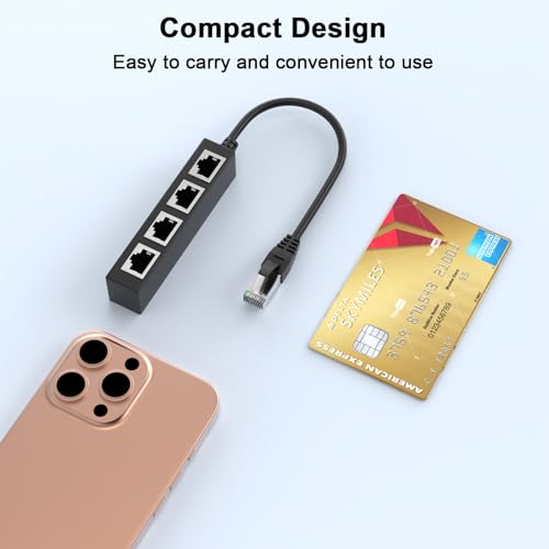 CREHAO RJ45 1 Male to 4 x Female LAN Splitter Adapter Cable Suitable Super Cat6, Ethernet Splitter Cable Suitable Super Cat5, Cat5e, Cat6, Cat7 LAN Ethernet Socket Connector Adapter ONE Internet - Image 3