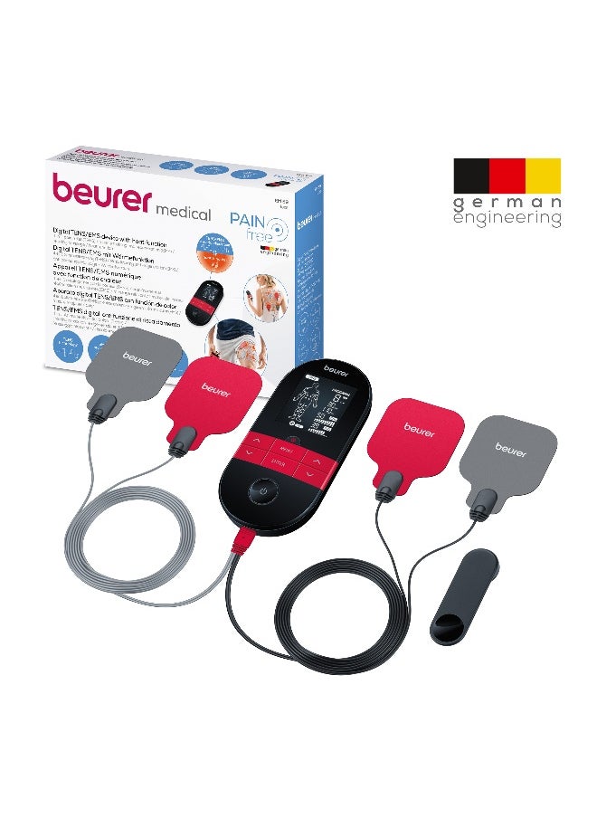 Beurer - EM59 Digital TENS/EMS Device with Heat, 4-in-1 stimulation device for pain therapy, muscle stimulation, massage and heat therapy, 4 electrodes, 70 programmes, 50 intensity levels - Image 1