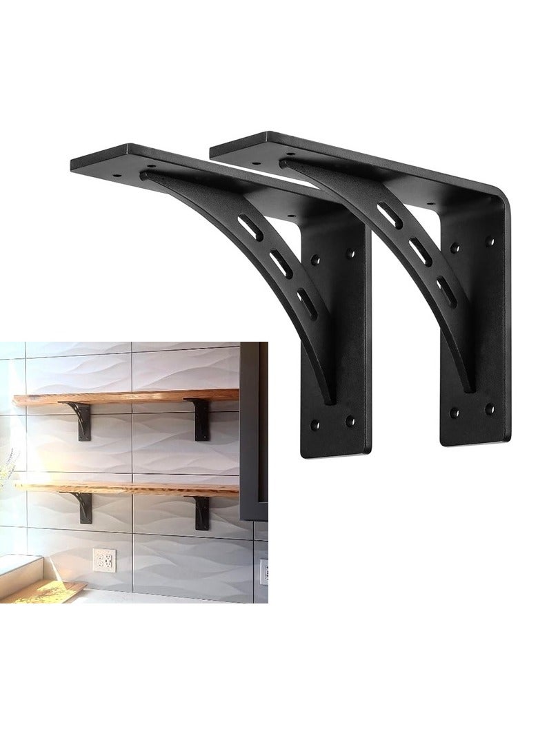 Countertop bracket, black durable wall bracket, 90 degree triangle, durable wall mounting bracket, 2 metal shelf brackets, countertop support bracket - Image 1