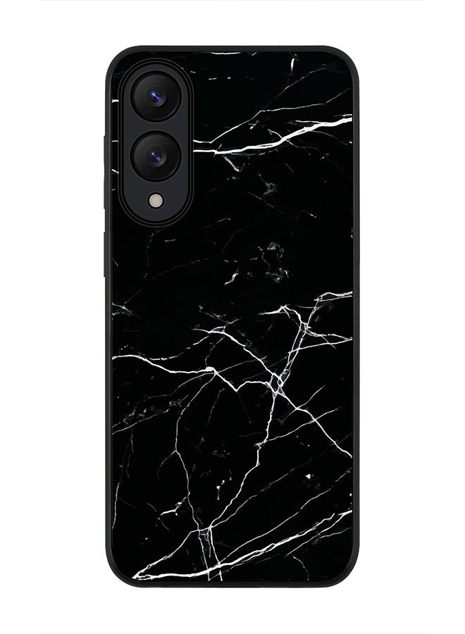 Stylizedd For Samsung Galaxy S25 Edge Case,Slim fit Camera Protection, Shockproof Thin Phone cover  - Marble Print Black