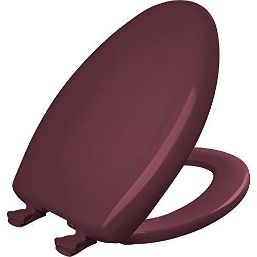 Bemis Classic Colors Slow Close Toilet Seat, Easy Clean Hinges and Durable Plastic Seat, Made in USA, Elongated, Loganberry - Image 1